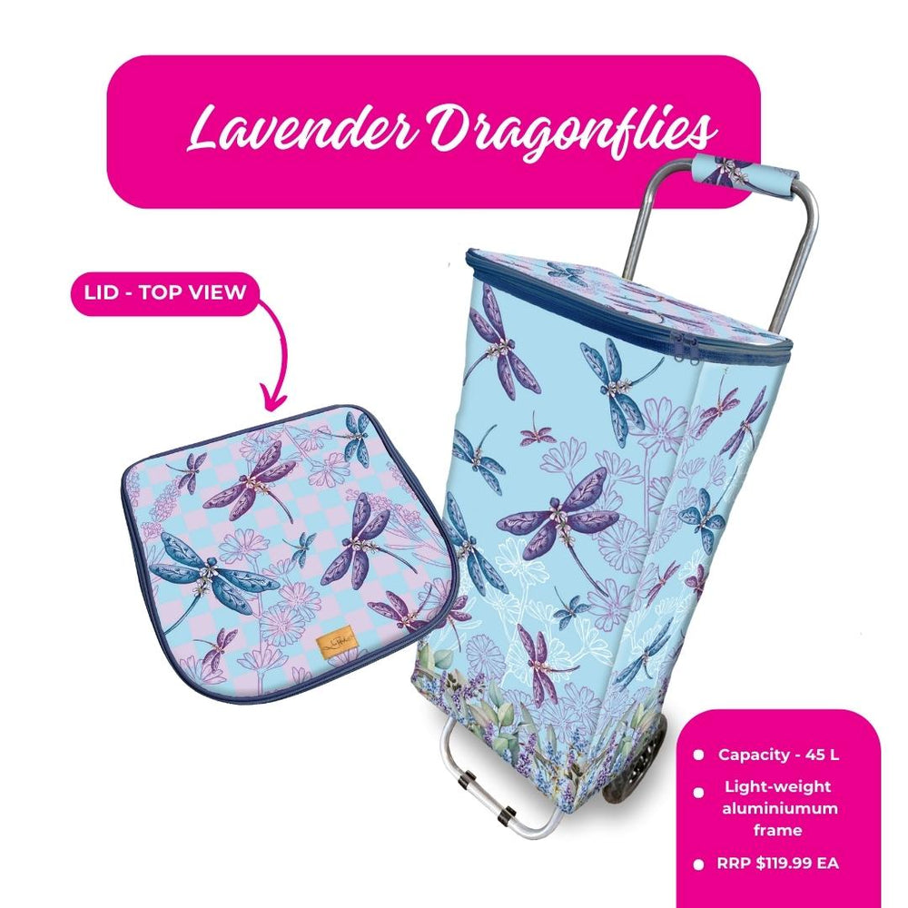 Insulated Cool Cart - Lavender Dragonflies