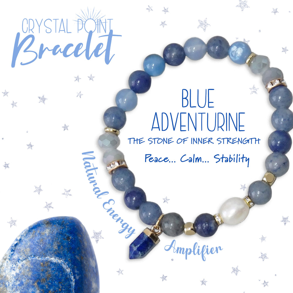 Crystal Point Bracelet Gift Set - Blue Adventurine