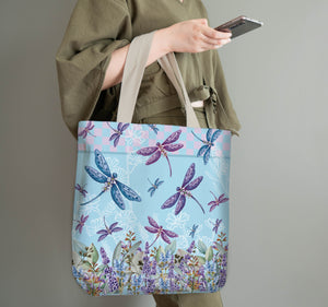 Shopping Bag - Lavender Dragonflies