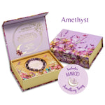 Heart Shaped Crystal Bracelet Gift Set - Amethyst
