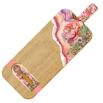 Large Resin Bamboo Platter - Coral Peony
