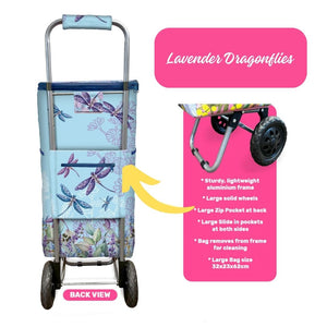 
            
                Load image into Gallery viewer, Insulated Cool Cart - Lavender Dragonflies
            
        