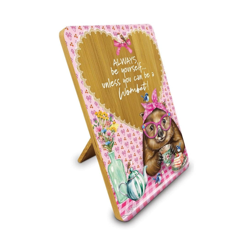 Bamboo Plaque - Wonda Wombat - Always – Lisa Pollock