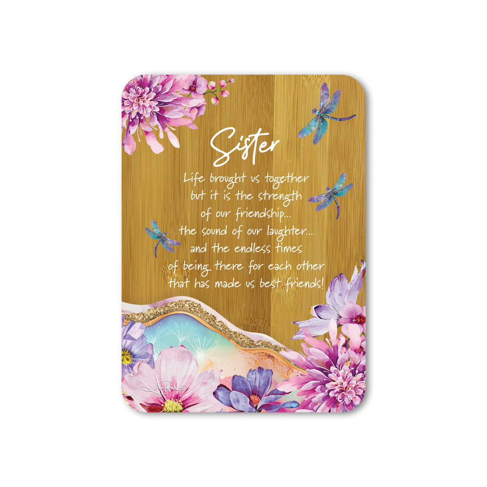 Bamboo Plaque - Sister - Dragonfly