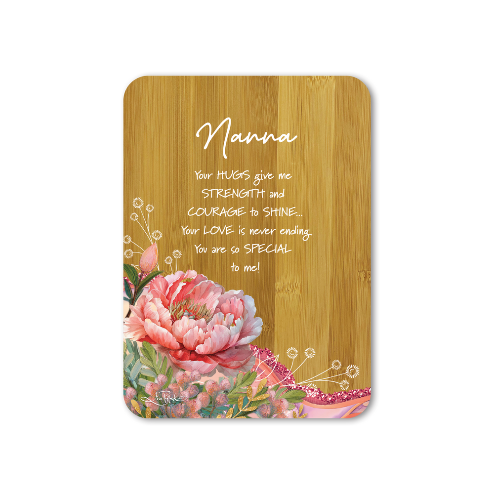 Bamboo Plaque - Nana - Peony