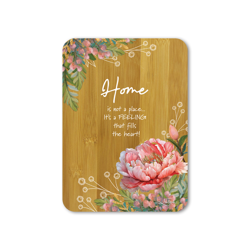 Bamboo Plaque - Home - Peony