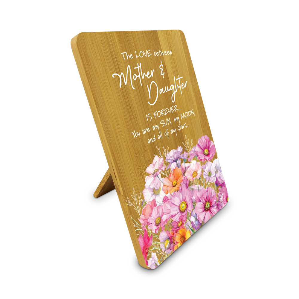 Bamboo Plaque - Mum & daughter - Widflowers