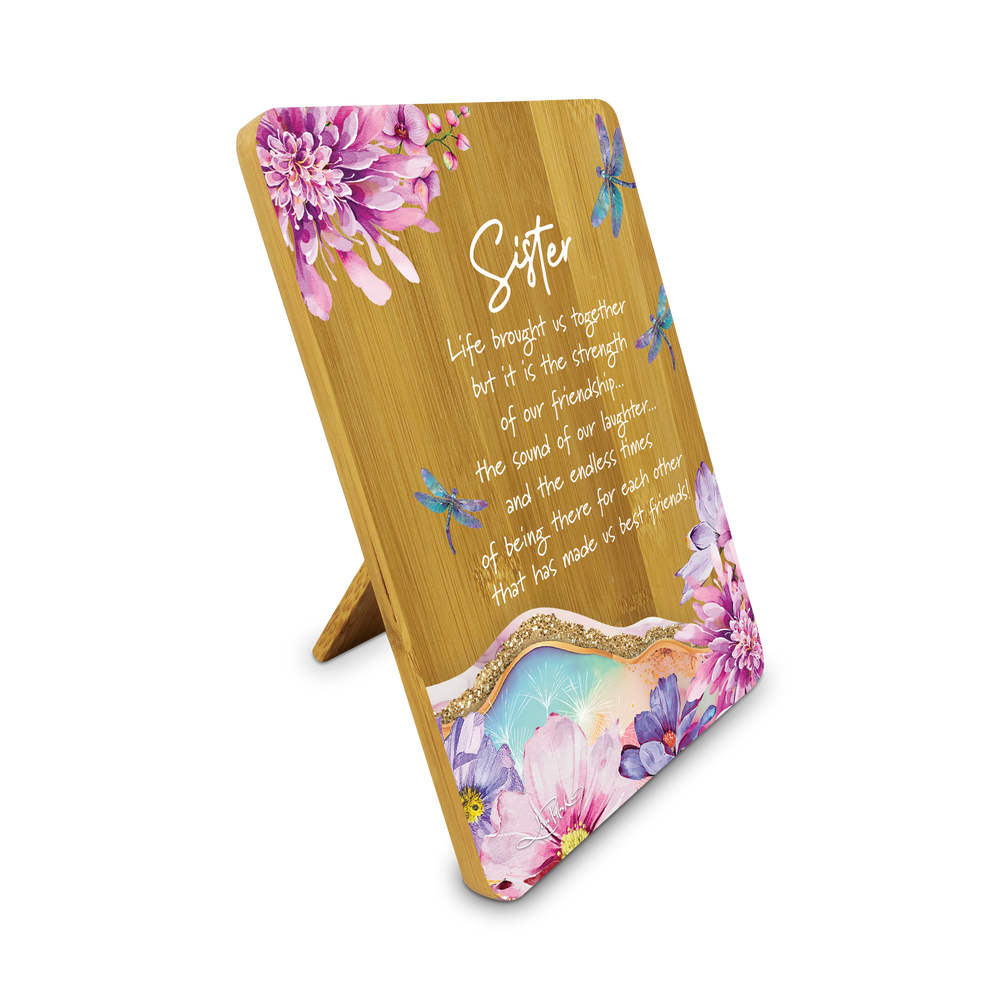 Bamboo Plaque - Sister - Dragonfly