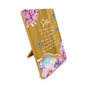 Bamboo Plaque - Sister - Dragonfly