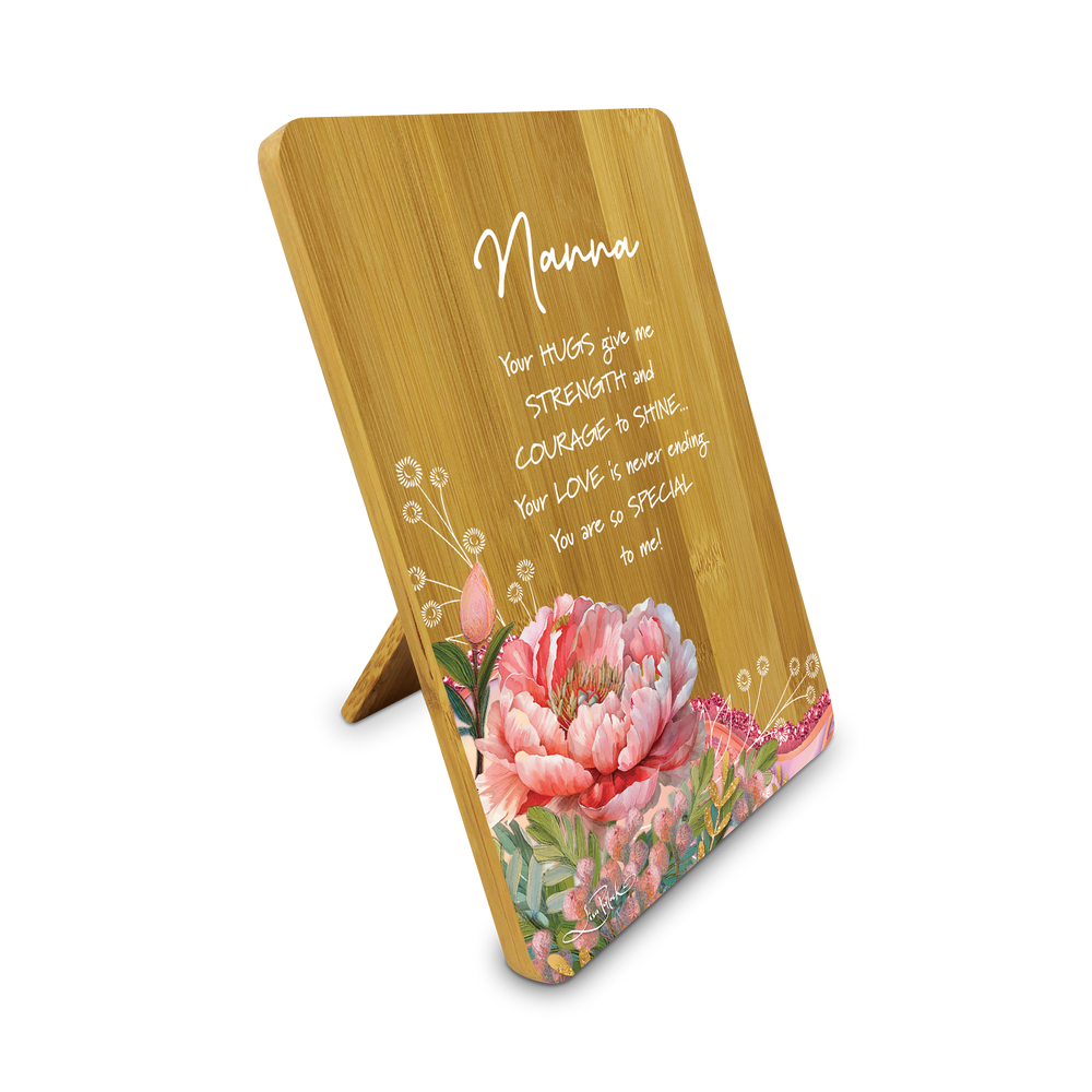 Bamboo Plaque - Nana - Peony