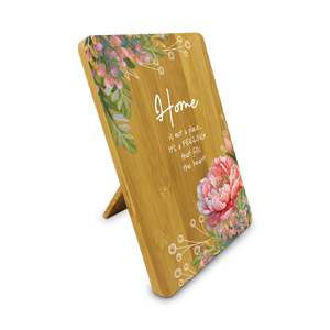 Bamboo Plaque - Home - Peony