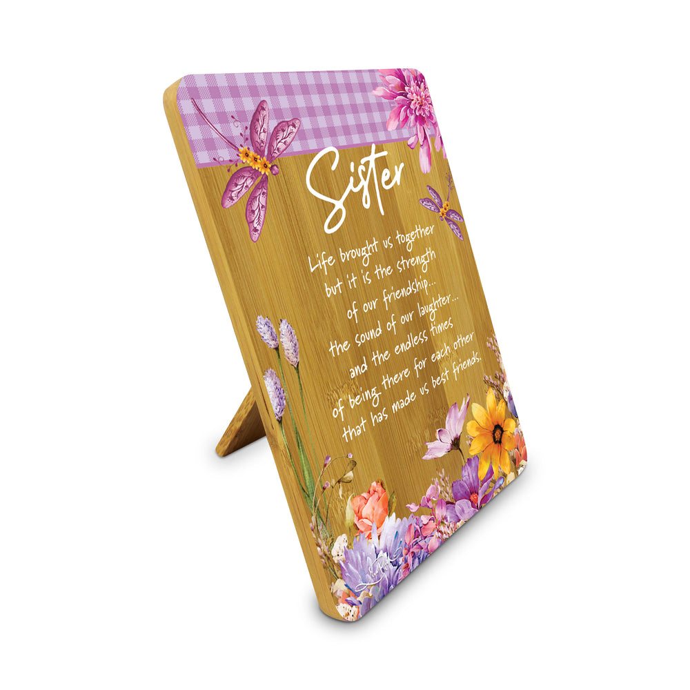 Bamboo Plaque - Dragonfly Fields SISTER