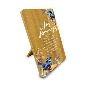 Bamboo Plaque - Royal Wrens Lifes Journey