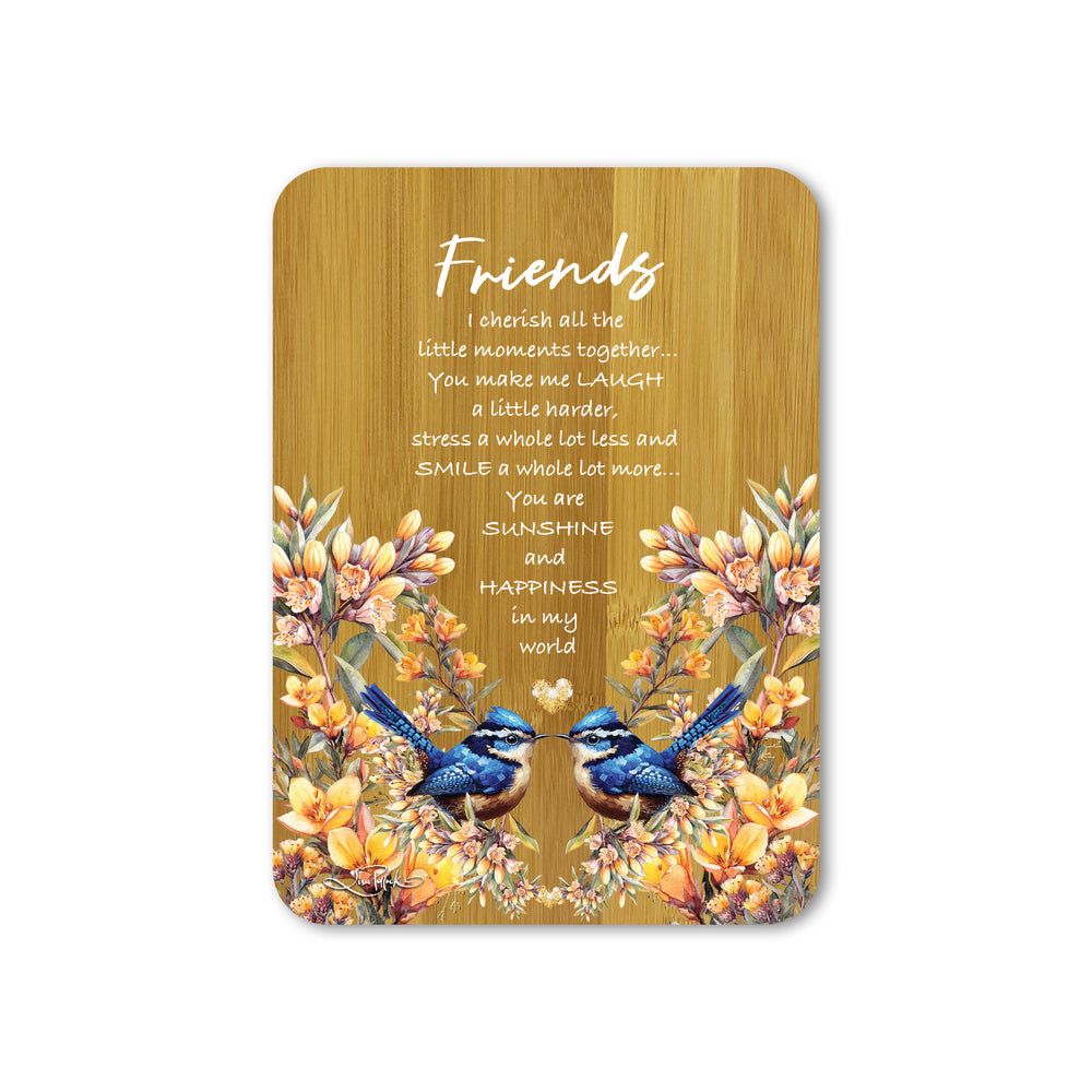 Bamboo Plaque - Royal Wrens Friends