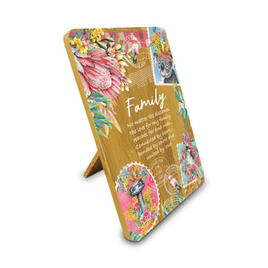 Bamboo Plaque - Pretty Postage - Family