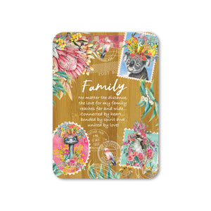 Bamboo Plaque - Pretty Postage - Family