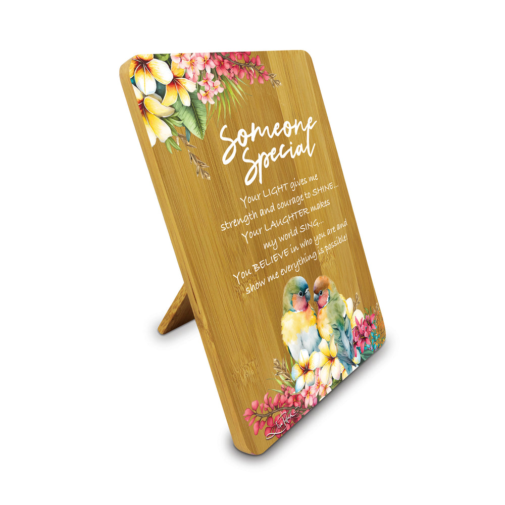 Bamboo Plaque - Paradise Bloom - Love