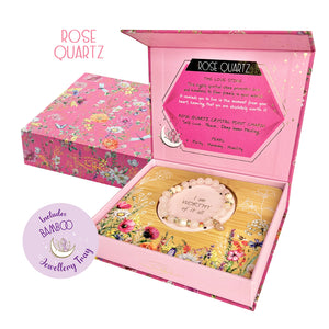Crystal Point Bracelet Gift Set - Rose Quartz