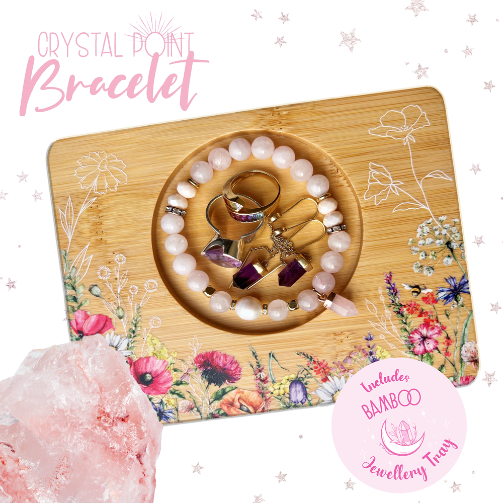 Crystal Point Bracelet Gift Set - Rose Quartz