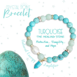 Crystal Point Bracelet Gift Set - Turquoise