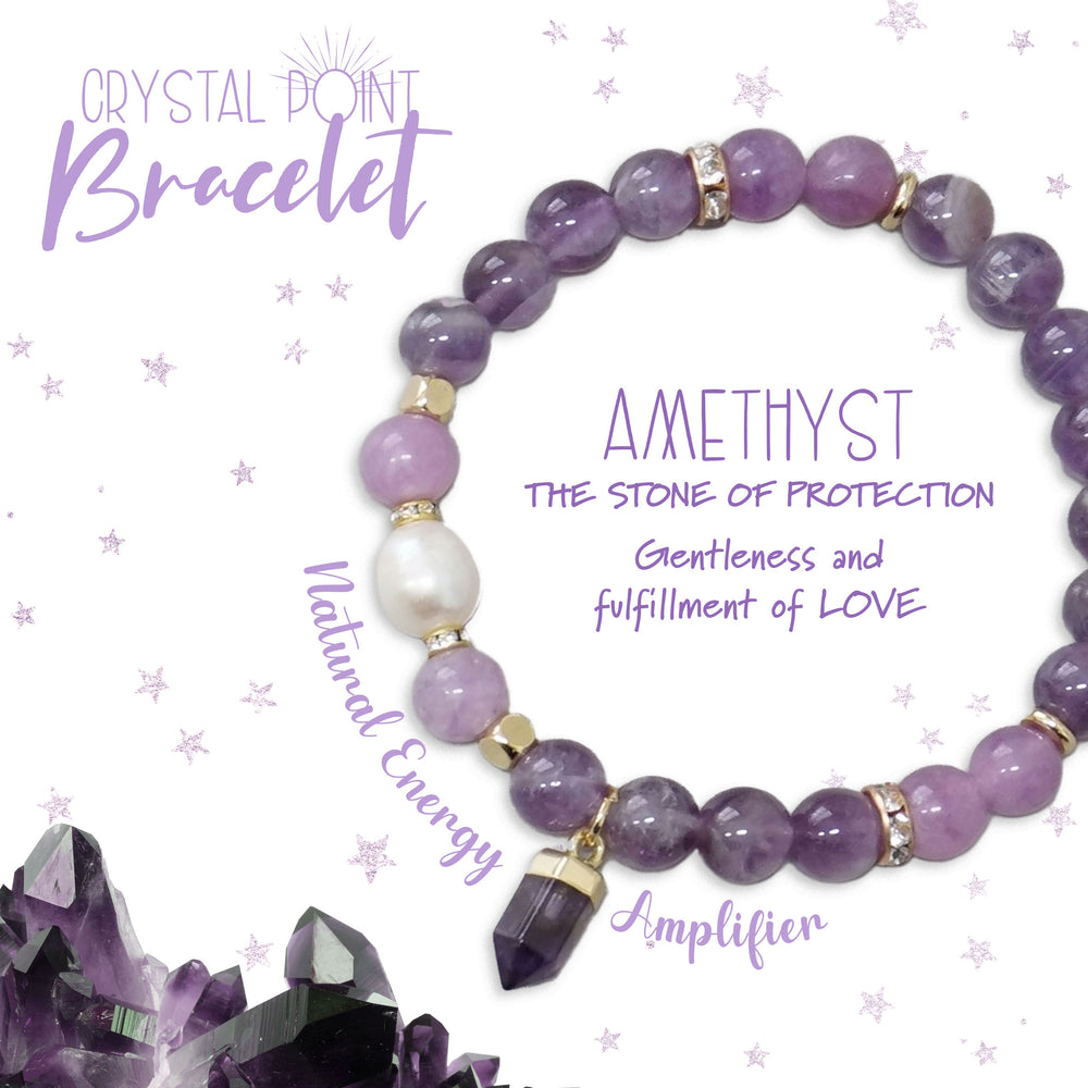 Crystal Point Bracelet Gift Set - Amethyst