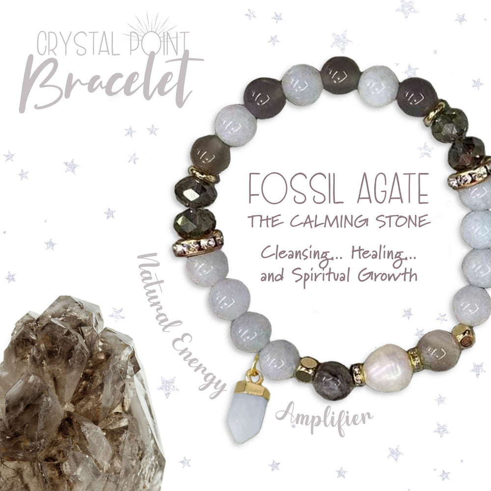 Crystal Point Bracelet Gift Set - Fossil Agate