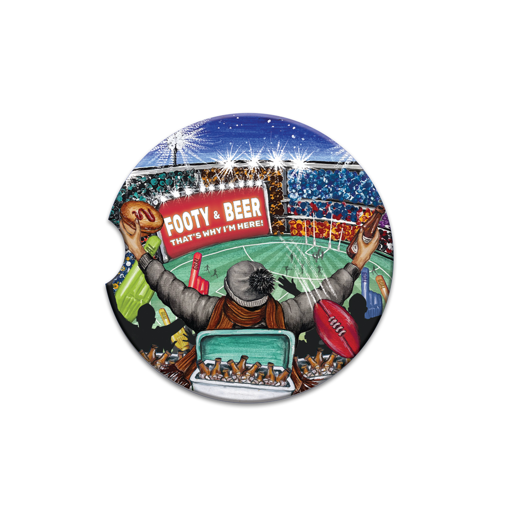 Car Coaster Men's -  AFL Footy & Beer
