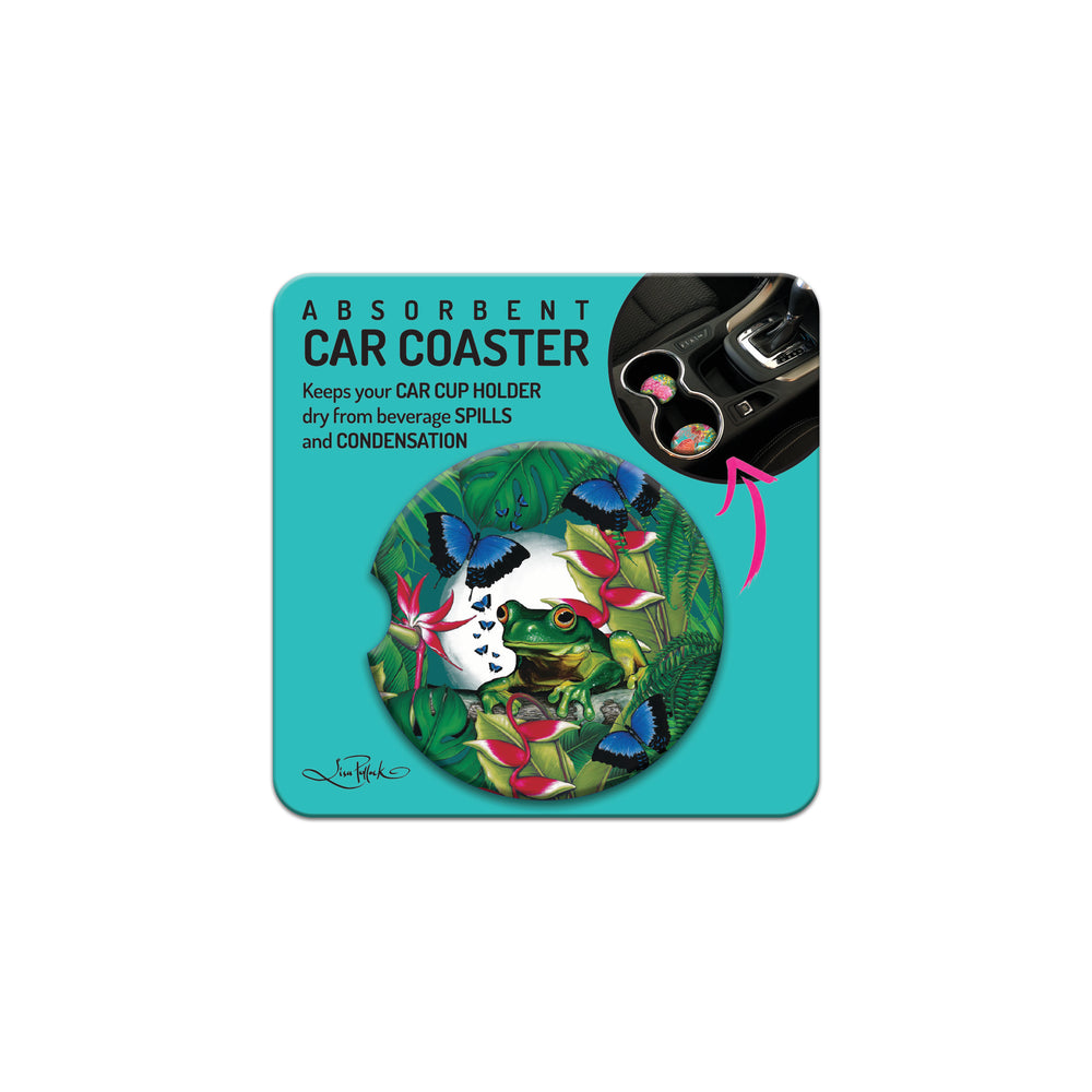 Car Coaster Green Frog