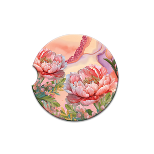 Car Coaster - Coral Peony