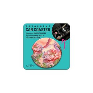 Car Coaster - Coral Peony
