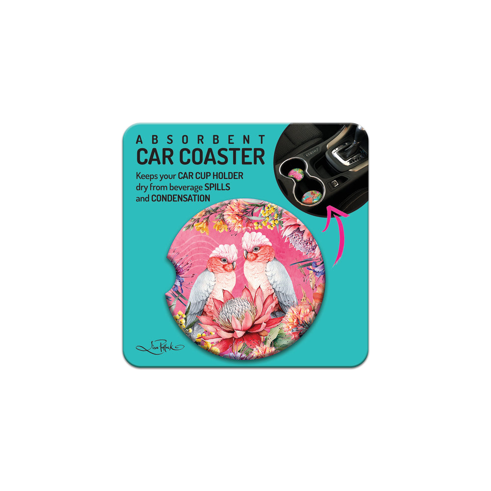 Car Coaster - Pretty Pink Galahs