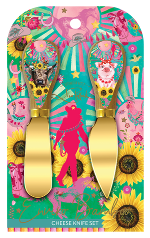 Knife Set Carnival Cow Bamboo