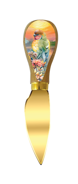 Sunset Love Birds Bamboo Knife Set