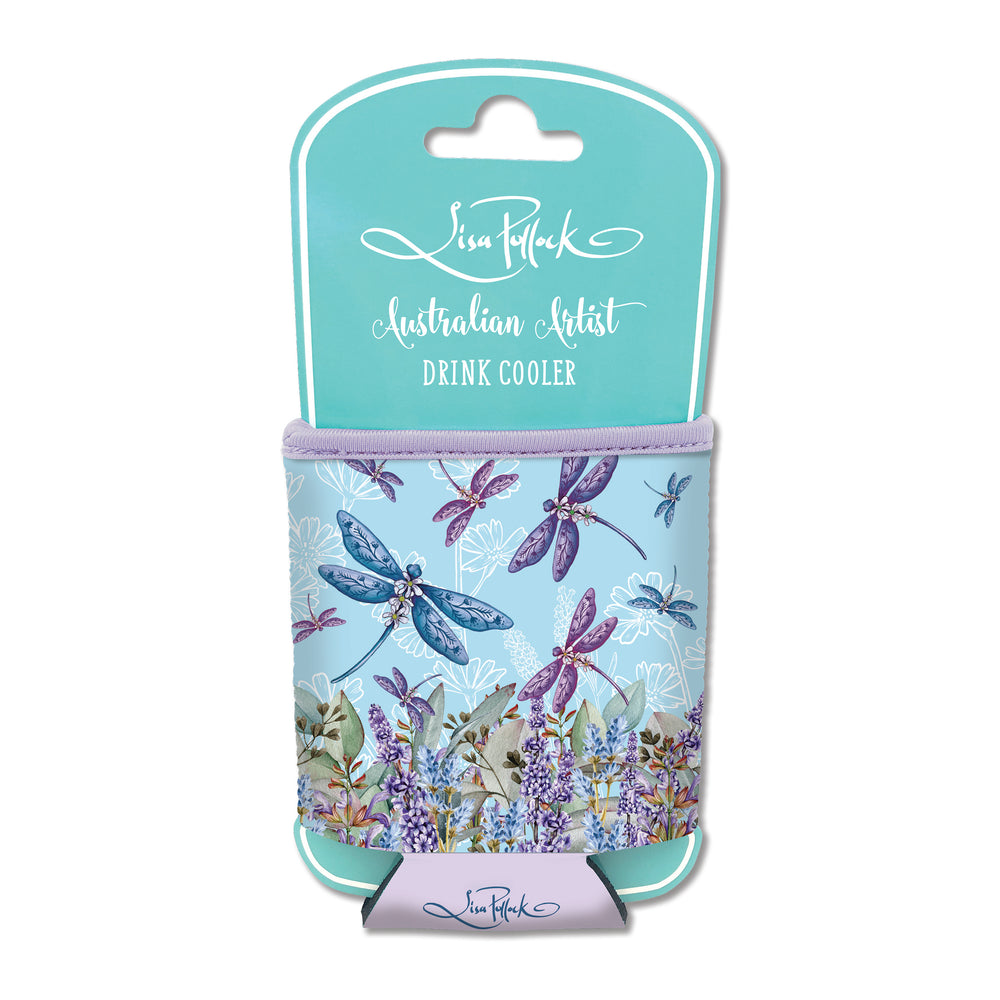 Can Stubby Cooler - Lavender Dragonflies