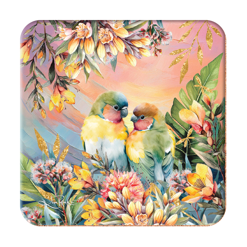 Sunset Love Birds Coasters