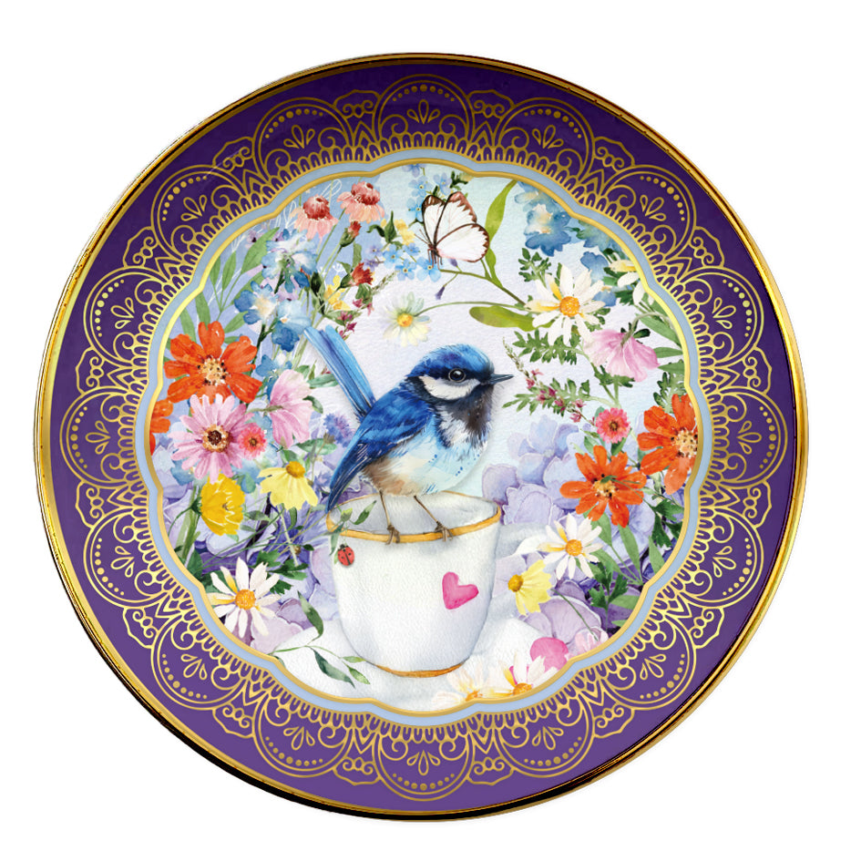 Ceramic Trinket Dish - Teatime Wrens – Lisa Pollock