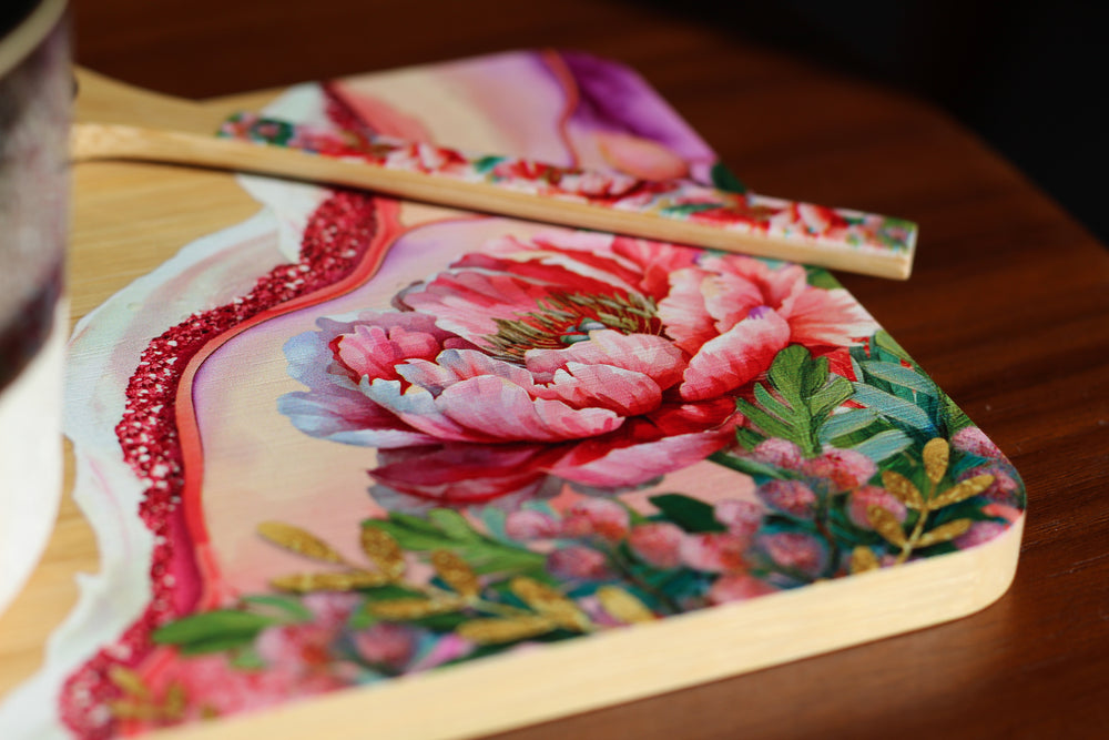 Tea Time Tray - Coral Peony