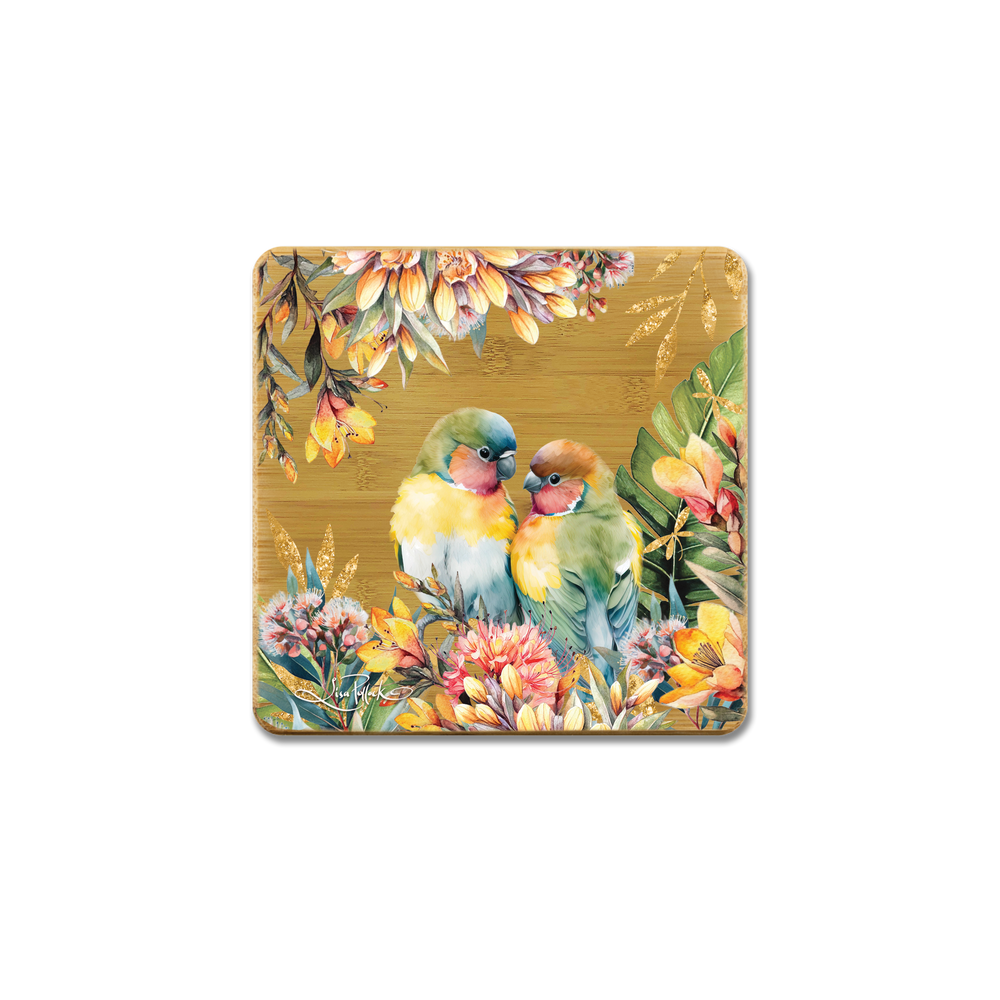 Coaster Set - Sunset Love Birds