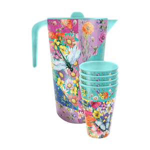 Melamine Jug & Cup Set -  Wildflower Patch