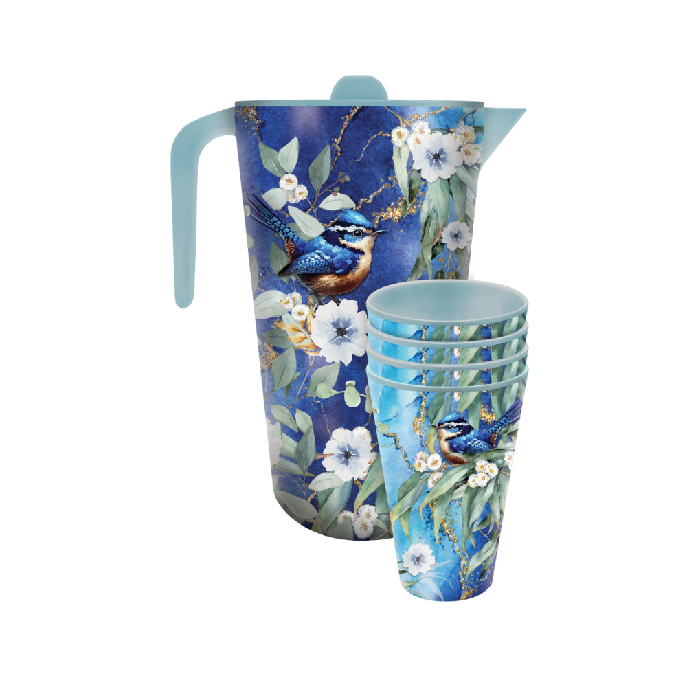 Melamine Jug & Cup Set - Cheeky Wrens