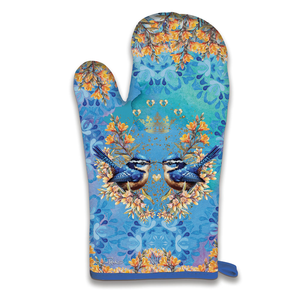Oven Mitt Pot Holder - Royal Wrens