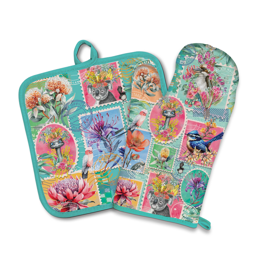 Oven Mitt Pot Holder - Pretty Postage