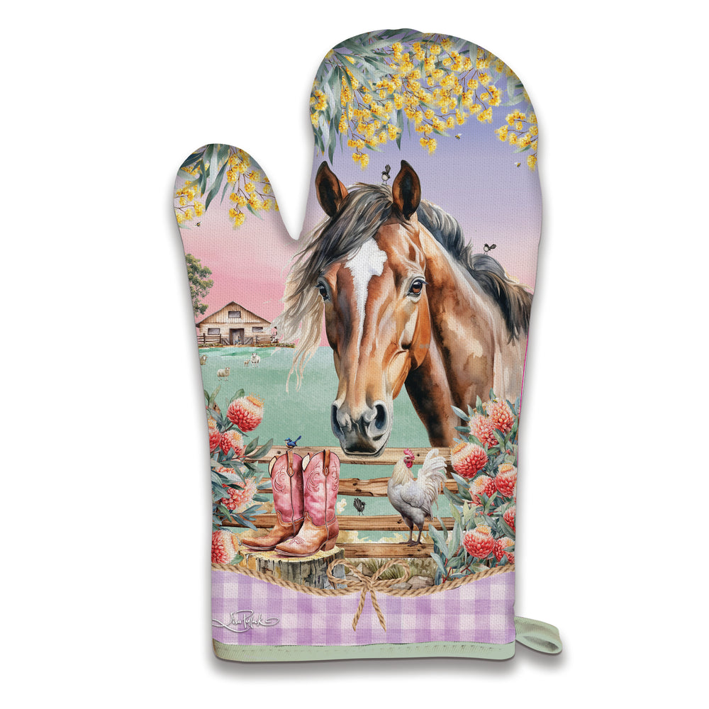 Oven Mitt Pot Holder - Country Dusk