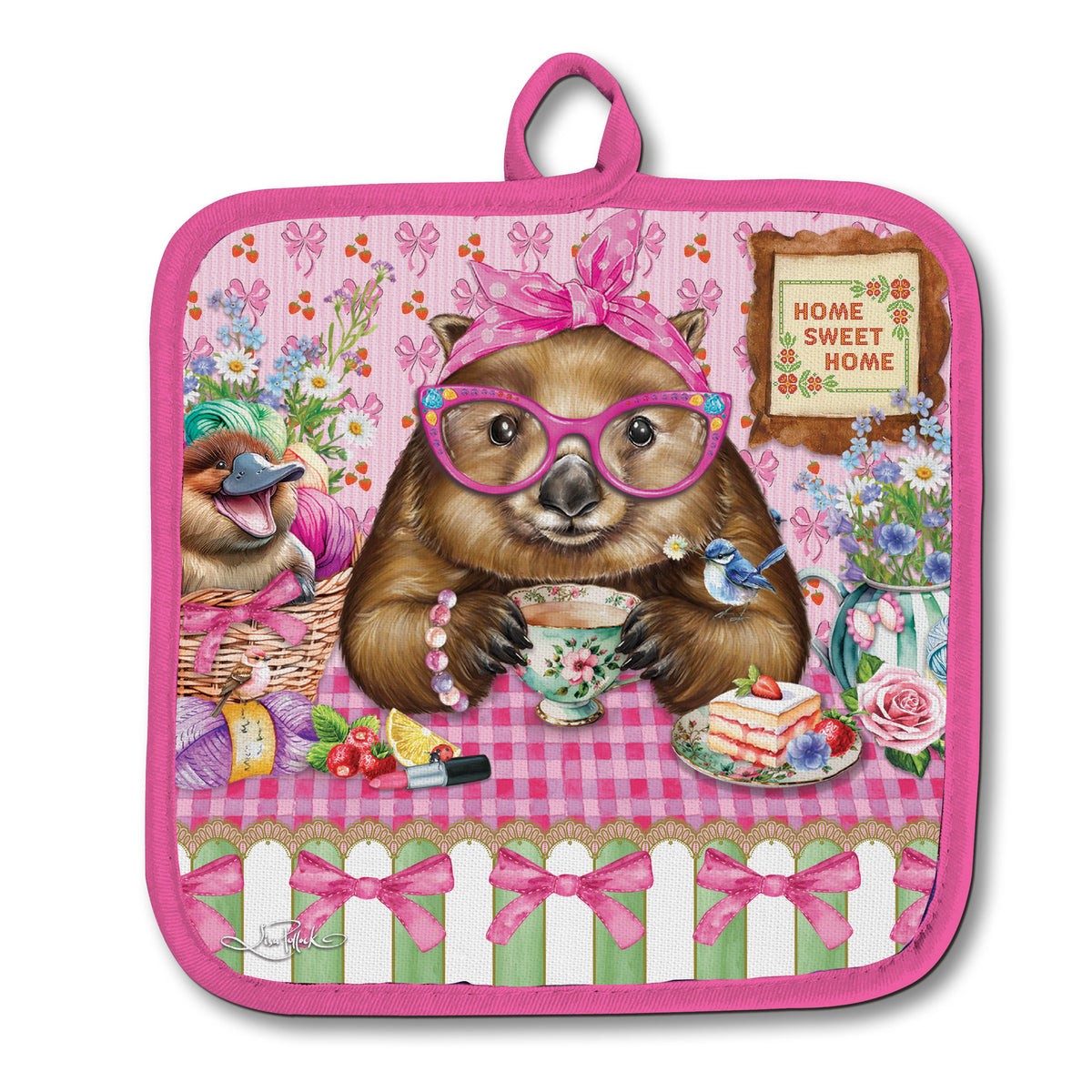 Oven Mitt Pot Holder - Wonda Wombat – Lisa Pollock