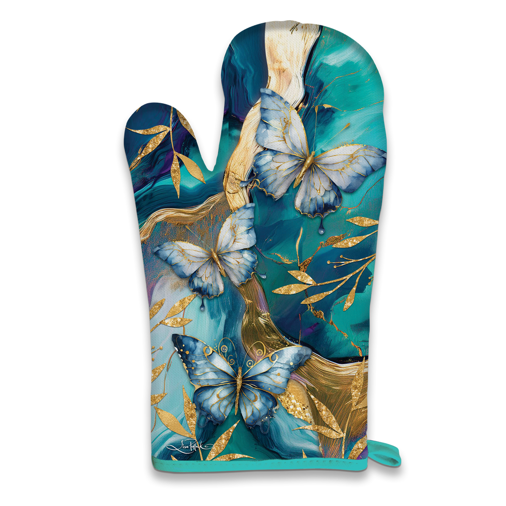 Oven Mitt Pot Holder - Tranquil Butterflies
