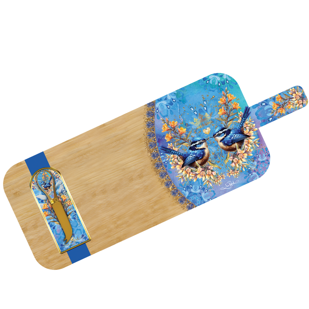 Large Resin Bamboo Platter - Royal Wrens