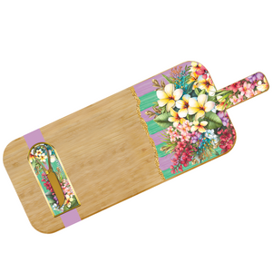Large Resin Bamboo Platter - Paradise Bloom