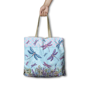
            
                Load image into Gallery viewer, Shopping Bag - Lavender Dragonflies
            
        
