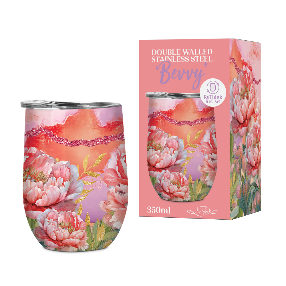 350ml Bevvy - Corel Peony