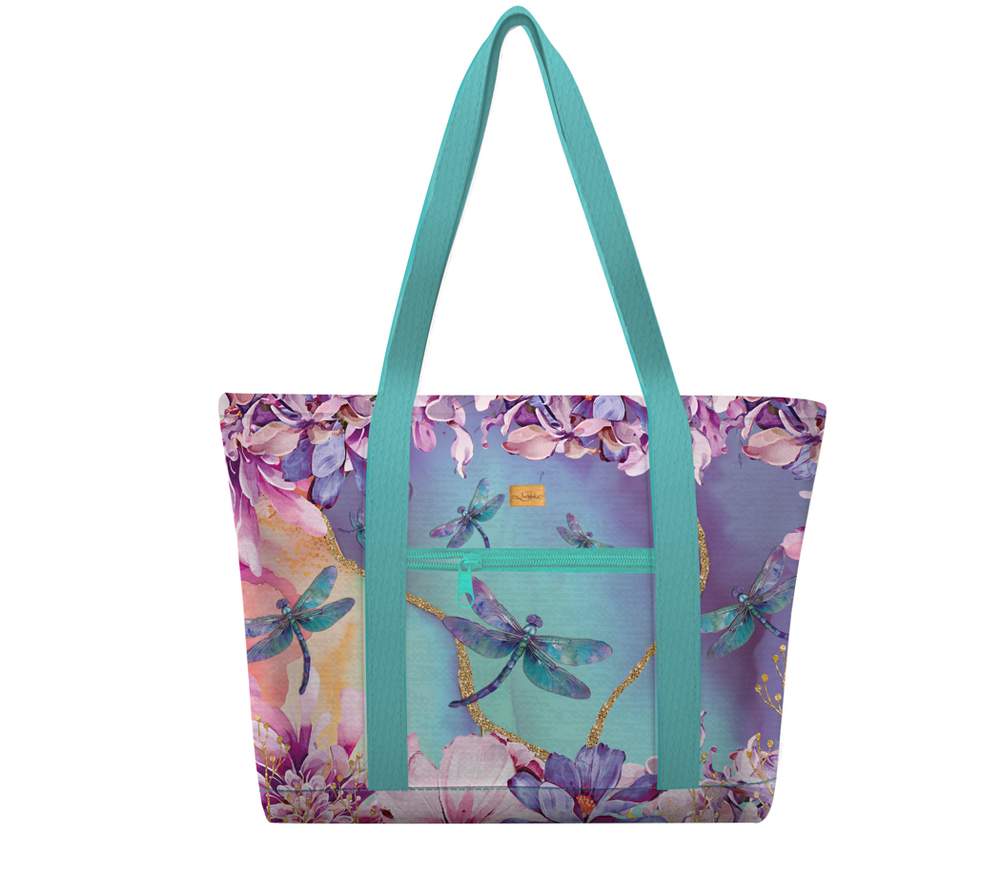 Lrg Tote Cooler Bag - Delightful Dragonflies
